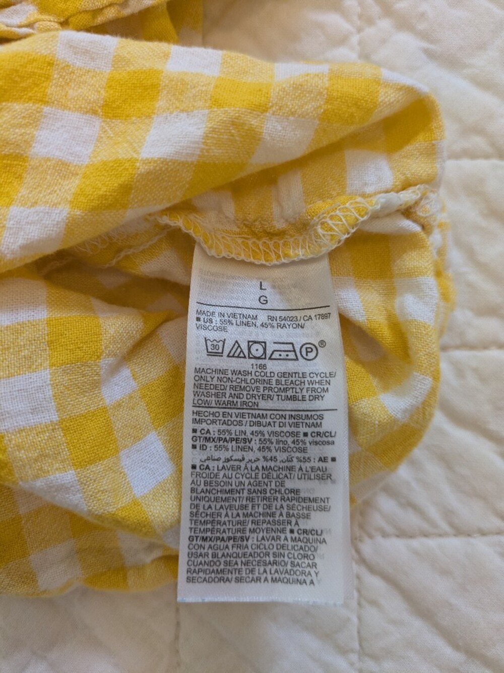 Old Navy Yellow Gingham Off-Shoulder Blouse - Picture 6 of 6